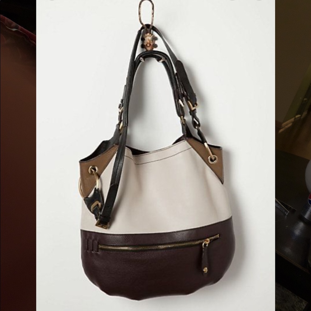 Anthropologie Leather Hobo Bag Crossbody Purse